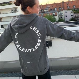 Talentless Circle Logo Hoodie in Steel Grey